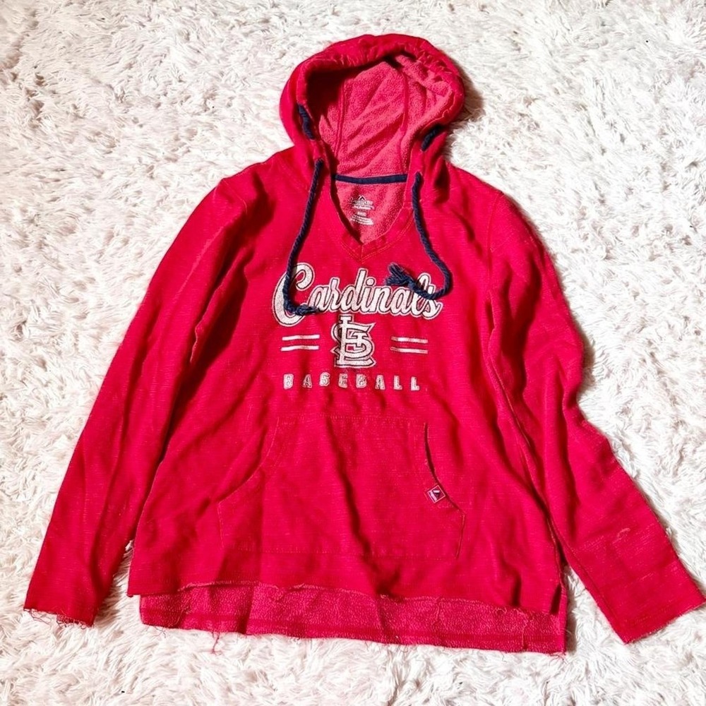 Cardinals STL Baseball Bush Stadium Ballpark Village Pullover Hoodie Womens M